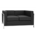 Divano da interno TESR Struttura in acciaio inox, rivestimento in ecopelle Modello 619-X17D2S DISPONIBILI IN 2 COLORI