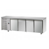 Tavolo Refrigerato quattro porte Motore a sinistra Modello TF04MIDGNSX In acciaio inox