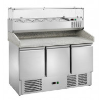 Saladette refrigerata per pizzeria con vetrinetta Modello AK943PZ+AK14433 6xGN 1/4