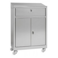 Armadio scrivimpiedi in acciaio inox IXP con ruote n. 2 ante a battente e cassetto Modello 69904430C