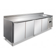 Tavolo frigo ventilato con lavello e alzatina Modello CLV4200TN Quattro porte