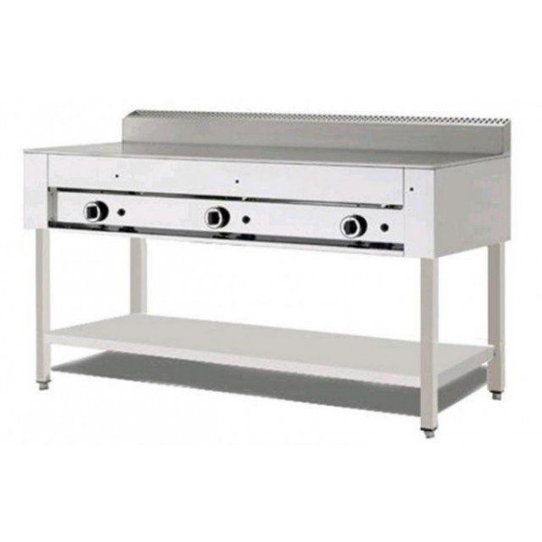 Cuocipiada a gas PL Modello CP10 Piana e gambe in acciaio inox  Capacità 10 piadine