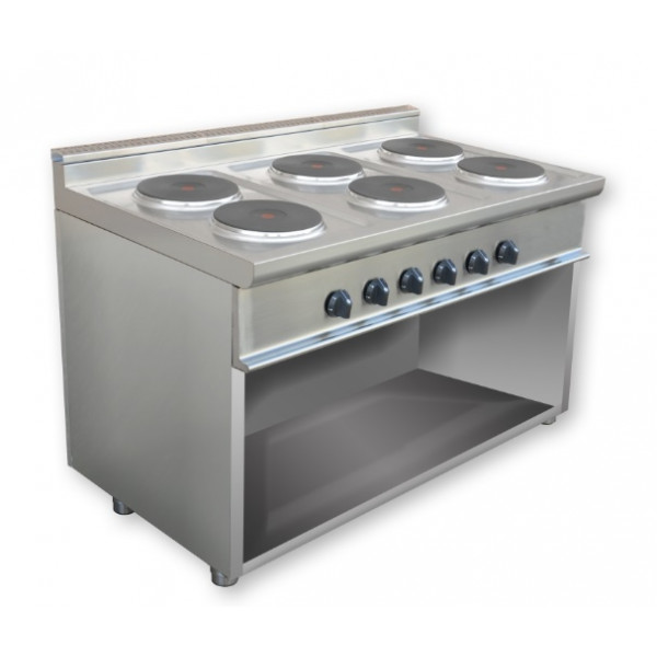 Cucina elettrica 6 Fuochi/Piastre CI Modello RisCu027 Potenza 15,6 kW Bruciatori 2 x 2,6 kW