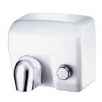 Asciugamani elettrico in acciaio porcellanato bianco a Pulsante MDL Potenza nominale: 2400 W Potenza motore 200 W Giri/m: 5.500 rpm Modello 704175