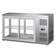 Vetrina Refrigerata da banco snack Modello G-HAV131 Vetro dritto e portine scorrevoli da entrambi i lati