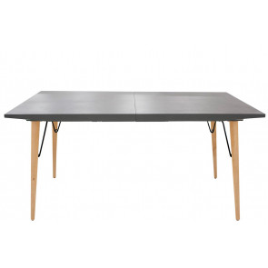 Tavolo da interno TESR ​Struttura in metallo verniciato e legno, piano allungabile in MDF plastificato effetto pietra Modello 1324-A75