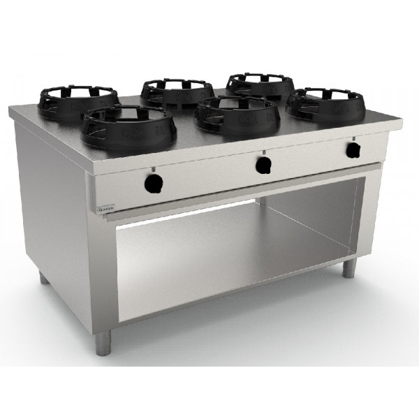 Cucina wok CI N.6 fuochi Potenza bruciatori a scelta Modello RisCu073