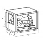 Ventilatore centrifugo cassonato a 2 velocità in acciaio inox Modello ECTD 12/9 A1 Portata 5000/3322 m³/h