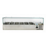 Vetrina refrigerata per pizza in acciaio INOX AISI 201 ForCold Modello VRX1400-330-FC 6 x GN1/4