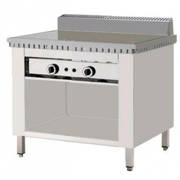 Cuocipiada a gas PL Modello CP6 Piana in ferro su vano inox a giorno Capacità 6 piadine