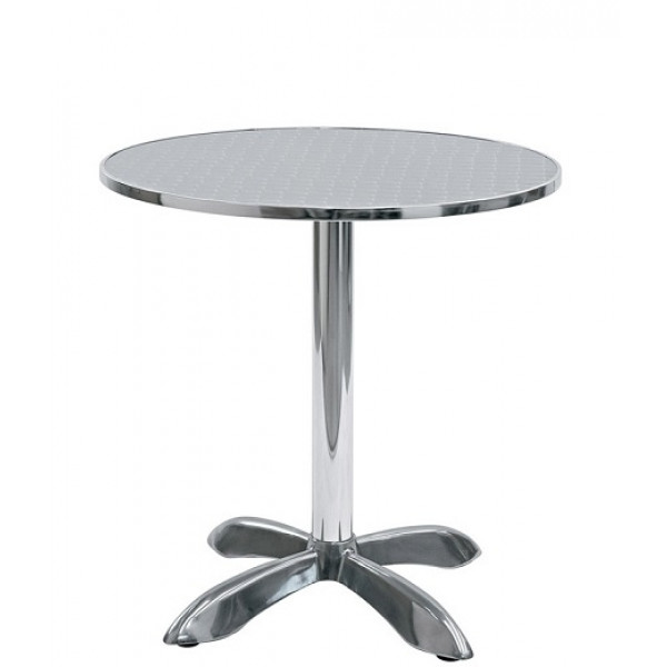 Tavolo da esterno TESR con base in alluminio, piano in acciaio inox Modello 092-MTA003A