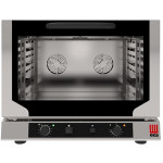 Forno elettrico ventilato a convezione con grill e con umidificazione per panetteria e pasticceria Modello EKF464.3NGRILL Capacità n.4 teglie cm 60x 40 Potenza Kw 5.2 Apertura a ribalta