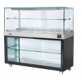 Espositore banchetto caldo SDF Vano a giorno Temperatura °C +30 /+ 90 Capacità N. 2 Vassoi Cm 40x60 Dim. Cm L 120 x P 70 x H 135 Modello BA120E