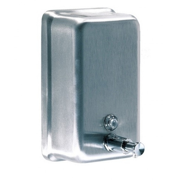 Dispenser di sapone liquido MDC in Acciaio Inox Satinato ad azionamento manuale antivandalico Modello DJ0111CS