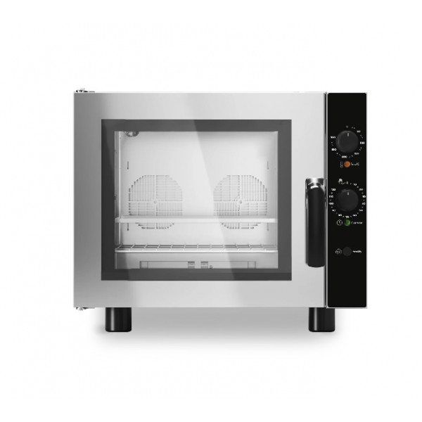 Forno elettrico a convezione con umidificatore MDLR per gastronomia Apertura a bandiera Modello GEU423