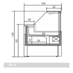 Banco alimentare refrigerato ideale per salumi formaggi e gastronomia Zoin Modello Porthos PL150PSCG Vetro retto apribile verso l'alto Refrigerazione ventilata con Cella di riserva Gruppo incorporato