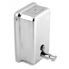 Dispenser di sapone liquido MDC in Acciaio Inox Lucido ad azionamento manuale antivandalico Modello DJ0111C