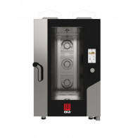 Forno a gas a convezione con vapore combinato TOUCH SCR Modello MKF1111GTS Capacità : N° 11 teglie GN1/1 Potenza elettrica Kw 0,60 Capacità termica nominale Kw 18