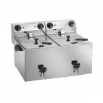 Friggitrice Elettrica Da banco doppia con rubinetto Modello FE88R Potenza: 3250 + 3250 W