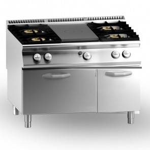 Cucina tuttapiastra + 4 fuochi gas MDLR Modello CL90120TPPCFG2B Forno a gas