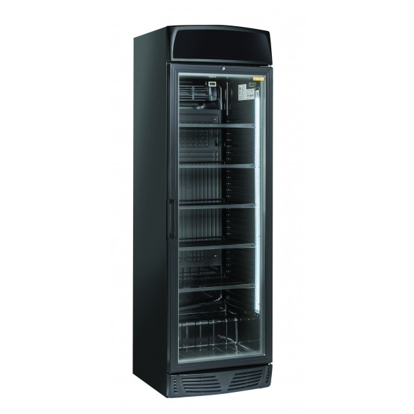 Refrigeratore professionale nero con opalina pubblicitaria Modello TKG390CB
