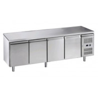 Tavolo Refrigerato 4 porte In acciaio inox AISI 210 ForCold GN1/1 (cm 53 x 32,5) ventilato Modello M-GN4100TN-FC MONOBLOCCO