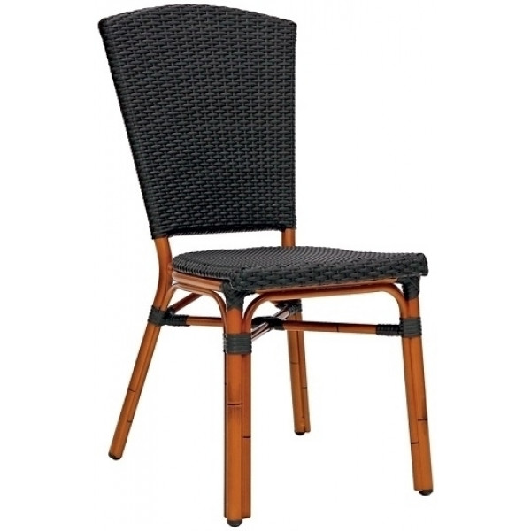 Sedia da esterno TESR Struttura in alluminio verniciato bambu, rivestimento in filo di polietilene Modello 718-MCR138