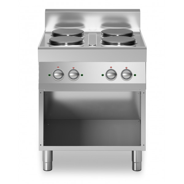 Cucina elettrica 4 piastre tonde MDLR Armadio aperto Modello F7070PCEA