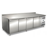 Tavolo refrigerato ventilato con alzatina EKF Acciaio AISI 201 Modello GN4200TN Quattro porte