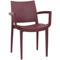 Poltroncina da esterno impilabile TESR Struttura in polipropilene Colore Bordeaux Modello 1156-WAM BORDEAUX