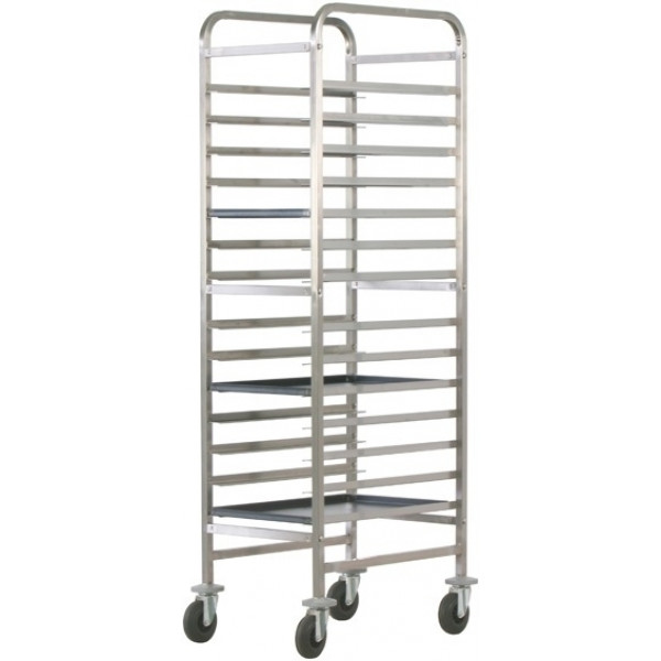 CARRELLO PORTATEGLIE PER PIZZERIA E PASTICCERIA RINFORZATO Modello CA1492R Portata n. 14 teglie cm 60x40