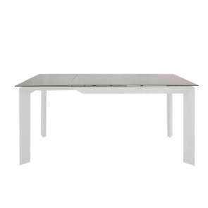 Tavolo da interno TESR Struttura in metallo verniciato, piano allungabile in vetro-melammina temperato, resistente al fuoco, spessore 8,5 mm Modello 1467-73DTN