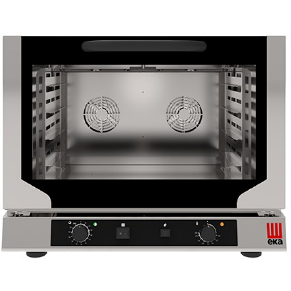 Forno elettrico ventilato a convezione con grill e con umidificazione per panetteria e pasticceria Modello EKF464.3NGRILL Capacità n.4 teglie cm 60x 40 Potenza Kw 5.2 Apertura a ribalta