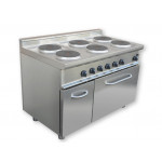 Cucina elettrica 6 Piastre CI Modello RisCu056 Forno elettrico statico cm L 54,5 x P 53 x 35 H Vano neutro con porta Potenza 26,18