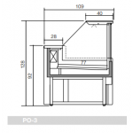 Banco alimentare refrigerato ideale per salumi formaggi e gastronomia Zoin Modello Porthos PO200PSSG Vetro retto apribile verso l'alto Refrigerazione statica Senza Cella di riserva Gruppo incorporato