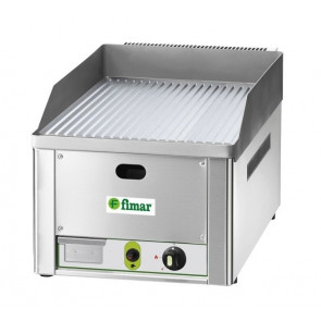 FryTop a gas Modello FRY1RMC singolo rigato piano in acciaio cromato