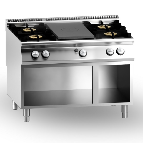 Cucina tuttapiastra + 4 fuochi gas MDLR Vano aperto Modello CL90120TPPCG2B