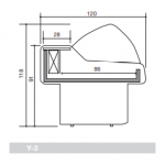 Banco Pesce refrigerato Zoin Modello Saigon SG250PSSG Vetro curvo Refrigerazione statica Gruppo incorporato