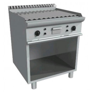 Fry Top a Gas CI Modello RisFry026 2 Zone di Cottura PIASTRA RIGATA vano a giorno Potenza kW 12