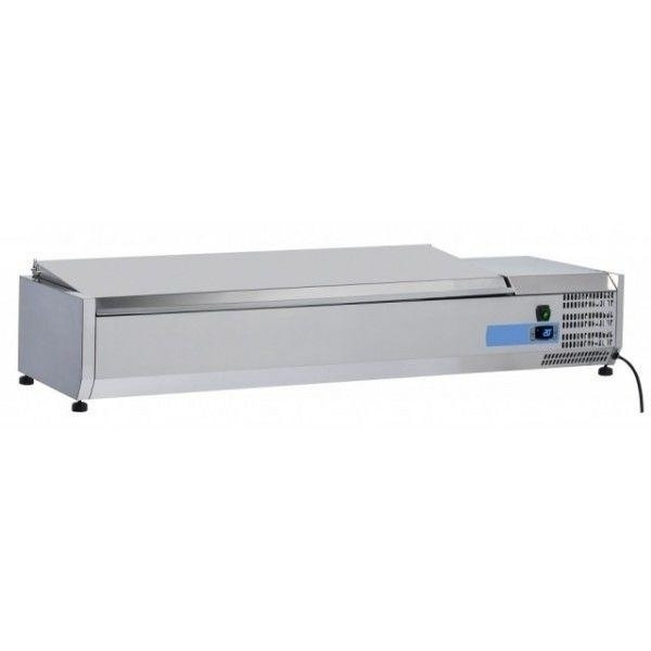 Vetrina refrigerata porta bacinelle Modello VRX14/38SS in acciaio INOX  Compatibile con vaschette 6 x GN1/3