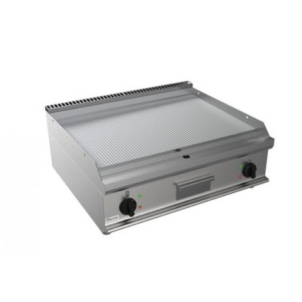 Fry Top Elettrico da banco CI Modello RisFry034 2 zone di cottura PIASTRA RIGATA Potenza kW 10,8