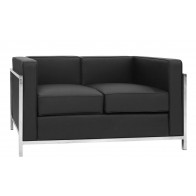 Divano da interno TESR Struttura in acciaio inox, rivestimento in ecopelle Modello 619-X17D2S DISPONIBILI IN 2 COLORI