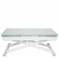 Tavolo da interno TESR Struttura in acciaio verniciato, piano allungabile in cristallo spessore 8 mm Modello 841-RF22 Allungabile