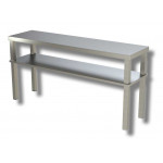 Sovrastruttura Acciaio Inox Doppia con ripiano intermedio su gambe Modello SRD2