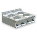 Cucina elettrica con 4 zone CI Modello RisCu012 Piastre tonde cottura Potenza kW 10,4
