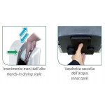 Asciugamani elettrico a lama d'aria in ABS Grigio a Fotocellula MDL alte prestazioni Asciugatura perfetta in 10-12 sec Modello 704202
