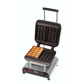 Piastra per Waffel con piastra per 2 waffel tipo BRUSSEL da 165x105x28 mm (15 quadratini) Modello THERMOCOOK 1 +  W-TC-BRUSSEL