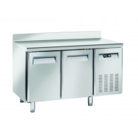 Tavolo Refrigerato TROPICALIZZATO GN1/1 in acciaio inox Refrigerazione ventilata 2 Porte in acciaio inox Modello QN2200 con alzatina