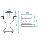 Carrello refrigerato in legno Modello CLR2786 con cupola in plexiglas