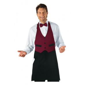 Grembiule Garcon unisex 100% Poliestere nero e bordeaux Modello 037003